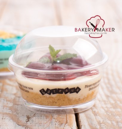 ถ้วยพลาสติก ฝาโดม มีลาย 10 ใบ