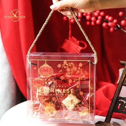 กล่องพลาสติก เชือกหิ้ว Happy Chinese New Year