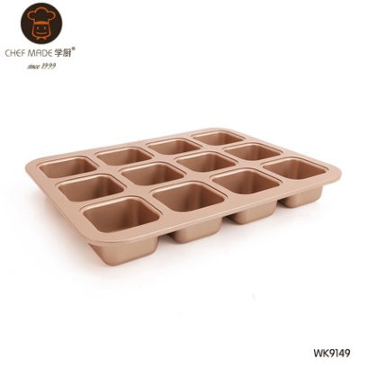 พิมพ์เค้กสี่เหลี่ยม 12 หลุม Teflon Chefmade