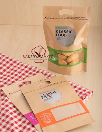 ถุงซิปกระดาษ เจาะหน้าต่าง Classic Food 10 ใบ