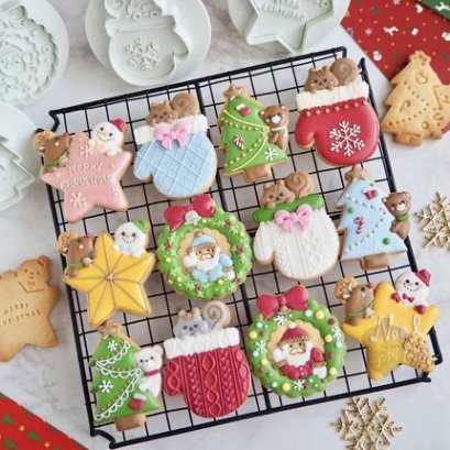 เซ็ทพิมพ์กดคุ้กกี้ X&#039;mas 4 แบบ