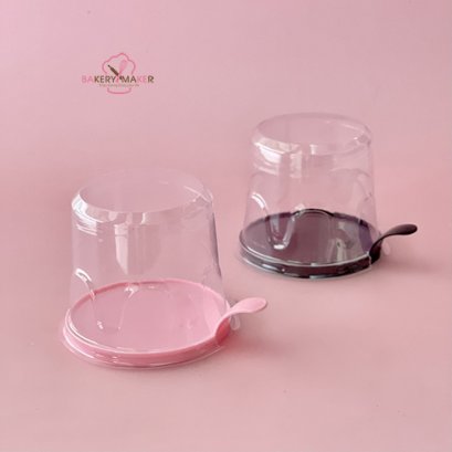 กล่องเค้กชิ้นกลม พร้อมที่จับ