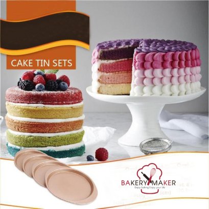เซ็ทถาดอบเค้กกลม 4 ชิ้น ขนาด 8&quot; A Easy layers Teflon Chefmade