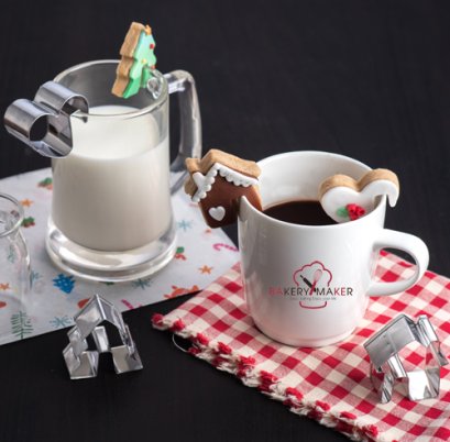 X&#039;mas Cookies Cutter Hang On Cup Set เซ็ทแม่กดคุ้กกี้ แขวนแก้ว 3 แบบ