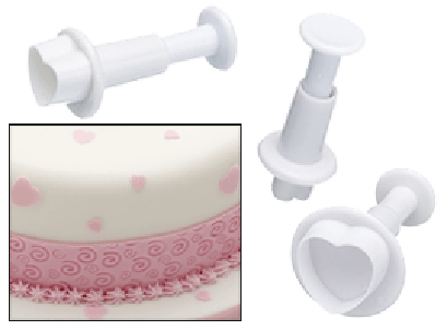 Fondant Heart Shape Cutter พิมพ์กดฟองดองท์ หัวใจ เซ็ท 3 ชิ้น