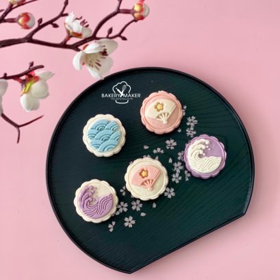 B52 พิมพ์กดขนม ลายพัด 5ลาย