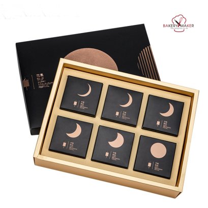 แพ็คเกจขนมไหว้พระจันทร์  กล่องสีดำ + ถุงหิ้ว 1 ชุด