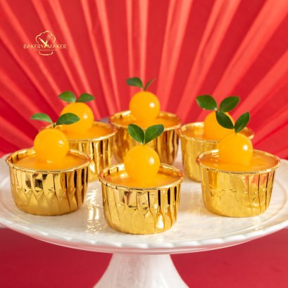 ถ้วยกระดาษคัพเค้ก ปากม้วน เมทัลลิค เงา 50 ใบ