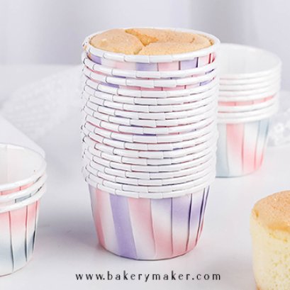 ถ้วยคักเค้กปากม้วน สีพาสเทล 50ใบ