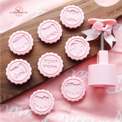 C62 เซ็ทพิมพ์กดขนม คิตตี้ 8 แบบ HELLO KITTY  Moon Cake Mold