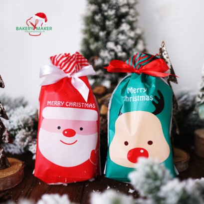 ถุงโบว์รูด X&#039;mas Santa , Reindeer 10 ใบ