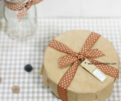 ริบบิ้นสีน้ำตาลลายจุด 1 เมตร