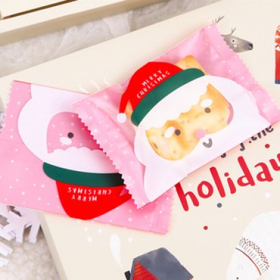 ถุงซีล หน้า Santa Claus หน้าขุ่น หลังชมพู