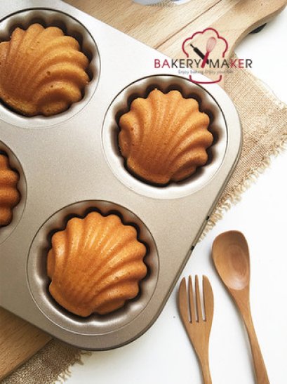 พิมพ์หอย มาเดอลีน เทฟลอน 6 หลุม Madeleine Teflon Chefmade