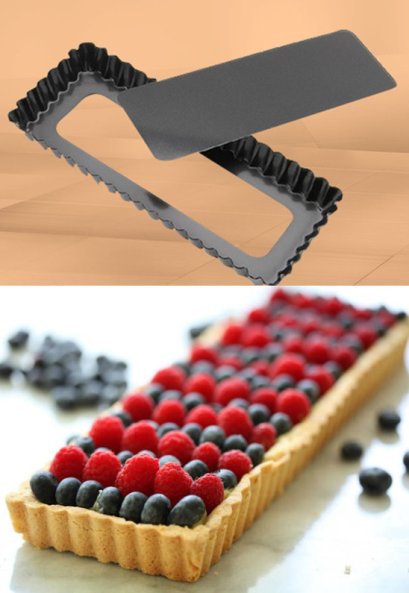 พิมพ์ทาร์ต ถอดก้น สีเหลี่ยมผืนผ้า 10 นิ้ว