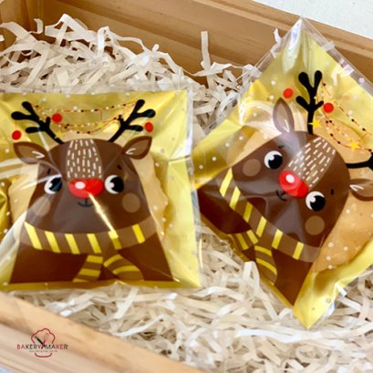 ถุงฝากาว กวาง X'Mas หน้าใส - หลังทอง (50 ใบ)