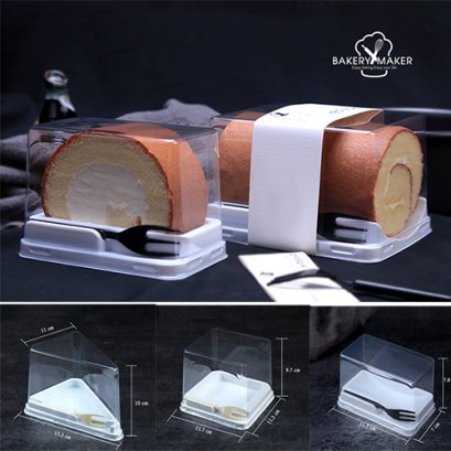 กล่องเค้กชิ้น พร้อมส้อม 4 แบบ แพค10ใบ