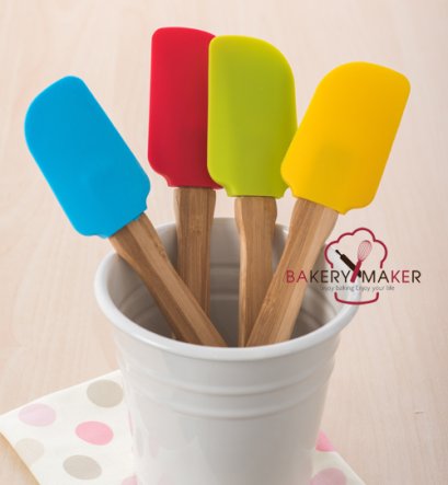 ไม้พายซิลิโคน ด้ามจับไม้ 1 ชิ้น