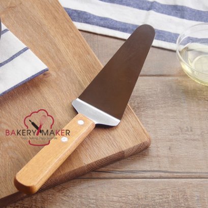 ที่ตักเค้ก สแตนเลส ด้ามไม้