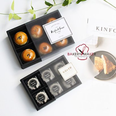 กล่องกระดาษ ฝาเลื่อน สีดำ แพ็ค 5 ใบ