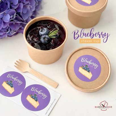 สติกเกอร์ บลูเบอรี่ 18ดวง Blueberry Cheese cup