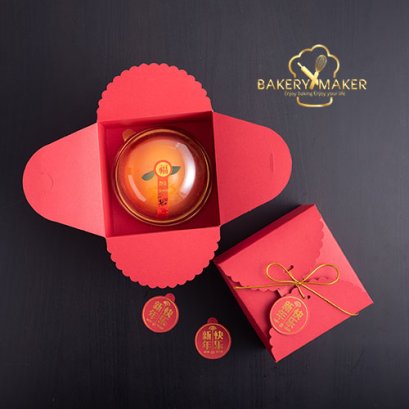 กล่องสีแดง เค้กส้ม ตรุษจีน