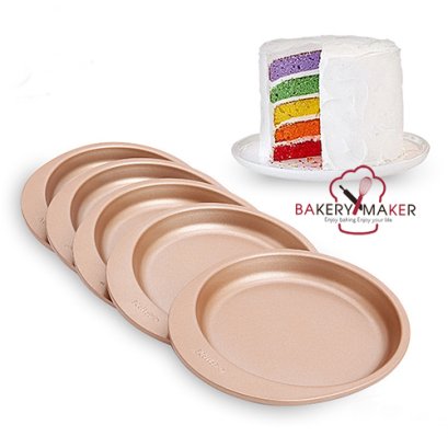 เซ็ทถาดอบเค้กกลม 5 ชิ้น ขนาด 6&quot; A Easy layers Teflon Chefmade