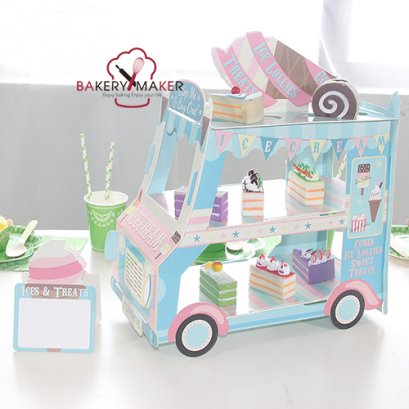 ชั้นวางเค้กกระดาษรถไอศครีม