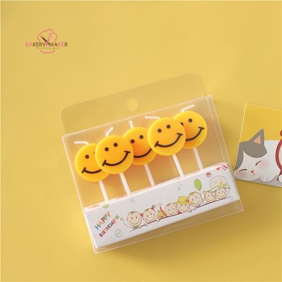 เทียนหน้ายิ้ม Smile candle 5 ชิ้น