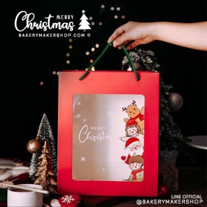Christmas Friends Bag ถุงหิ้ว หน้าต่างใสพิมพ์ลาย