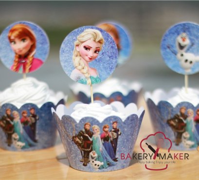 เซ็ทกระโปรงคัพเค้ก + ป้ายปัก Frozen 12 ชุด