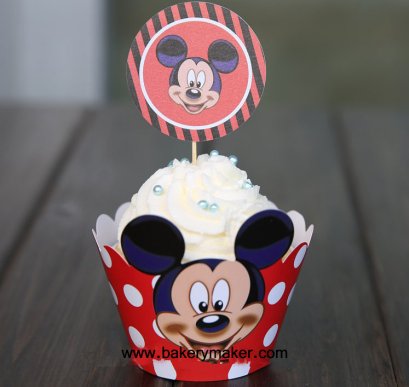Mickey Mouse เซ็ทกระโปรงคัพเค้ก + ป้ายปัก 12 ชุด