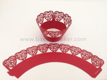 กระโปรงคัพเค้ก รูปหัวใจฉลุ 10 ชิ้น