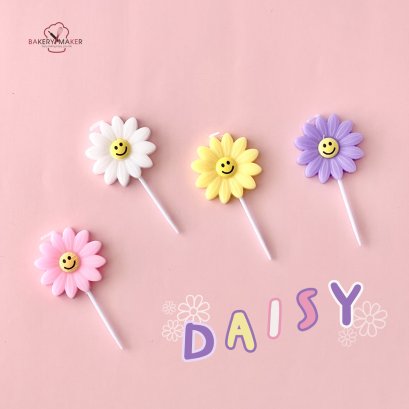 เทียนเดซี่ คละสีพาสเทล 4 เล่ม Pastel Daisy candles