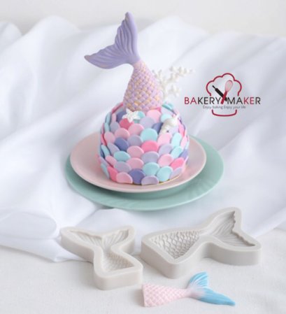 พิมพ์ฟองดองท์ หางปลาใหญ่ Mermaid