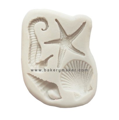 พิมพ์ฟองดองท์ ธีมทะเล 4 ช่อง