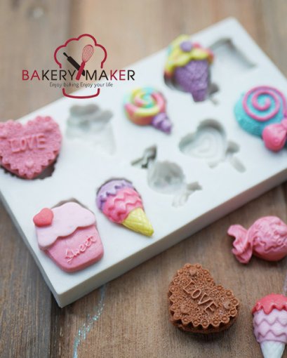 พิมพ์ฟองดอง ธีมขนมหวาน 10 ช่อง