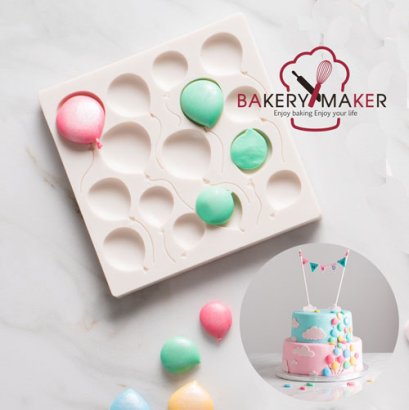 พิมพ์ฟองดองท์ รูปลูกโป่ง Balloons