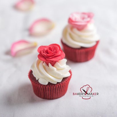 เซ็ทพิมพ์ฟองดองท์ ดอกกุหลาบ 3 ชิ้น Rose fondant cutter