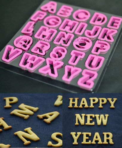 พิมพ์กดคุ้กกี้ ฟองดอง ตัวอักษรพิมพ์ใหญ่ A - Z