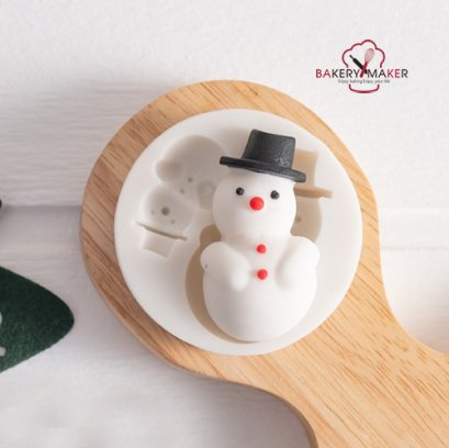 พิมพ์ฟองดองท์ Snowman 2 ตัว เล็ก - ใหญ่