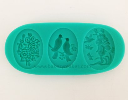 พิมพ์ฟองดองท์ รูปนก , ดอกไม้