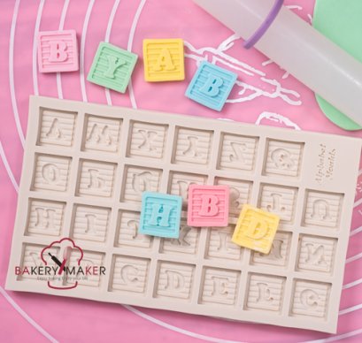 พิมพ์ฟองดองท์ อักษร A - Z ในกรอบสี่เหลี่ยม