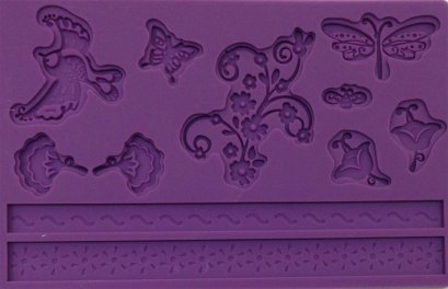 พิมพ์ฟองดองท์ ลายผีเสื้อ ดอกไม้