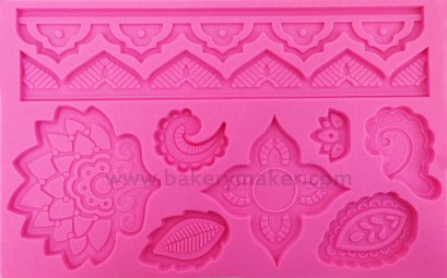 พิมพ์ฟองดองท์ ดอกไม้ ใบไม้