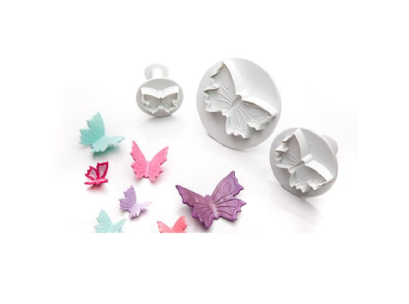 เซ็ทพิมพ์กดฟองดองท์ ผีเสื้อ  3 ชิ้น Fondant Butterfly Cutter