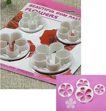 เซ็ทพิมพ์ฟองดองท์ ดอกไม้ 4 ชิ้น