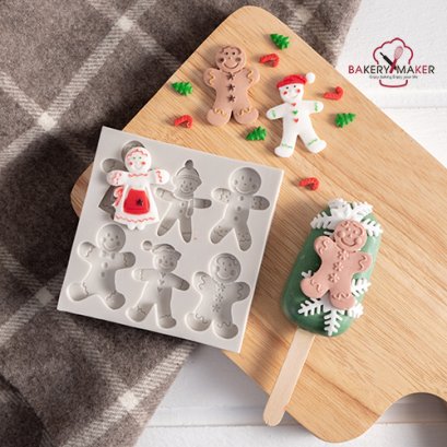 พิมพ์ฟองดองท์ Gingerbread Boy &amp; Girl