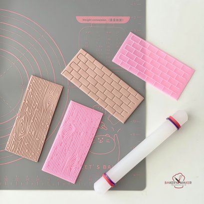 เซ็ทพิมพ์ฟองดอง์ 2 ชิ้น ลายไม้ , ลายอิฐ