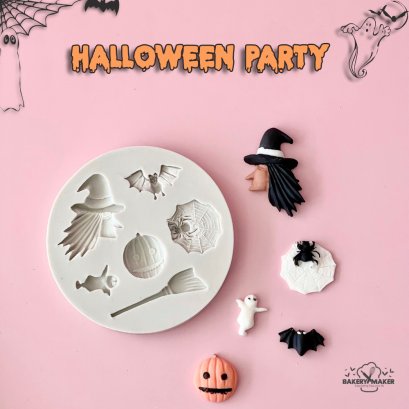 Halloween พิมพ์ฟองดองท์ คละ 6 ลาย